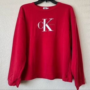 Vintage Calvin Klein Red Crewneck Sweatshirt